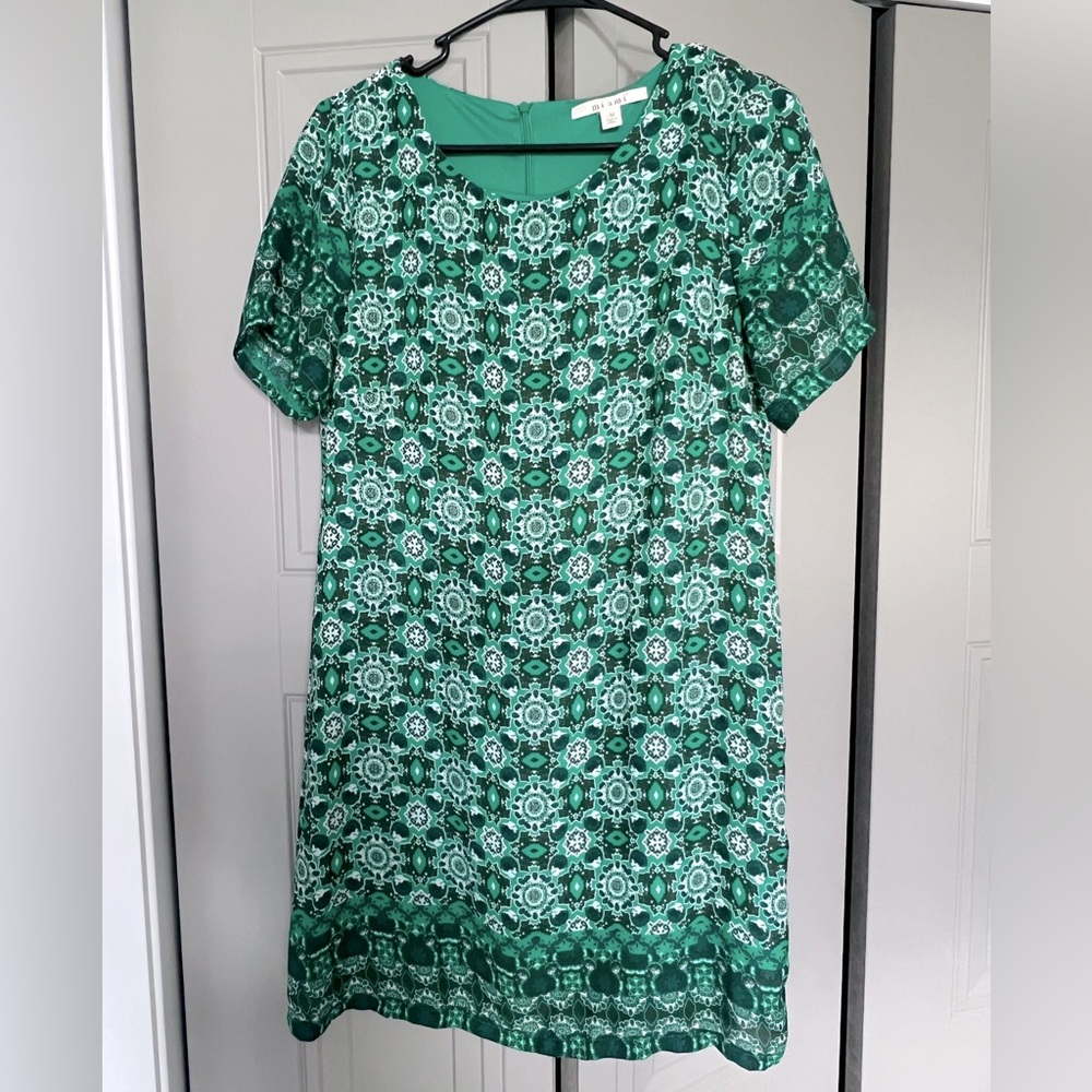 Miami green print mini dress